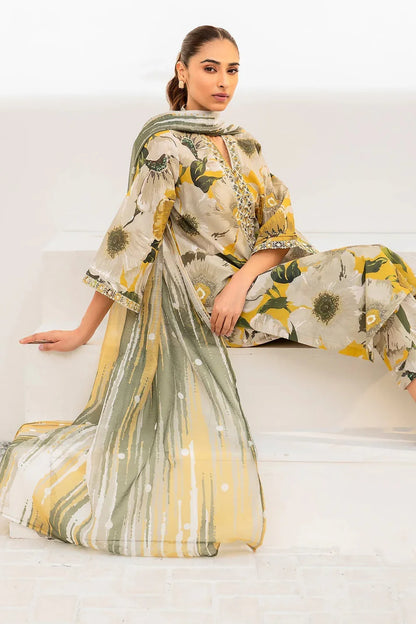 Baroque D-184 Khaddar Printed three piece