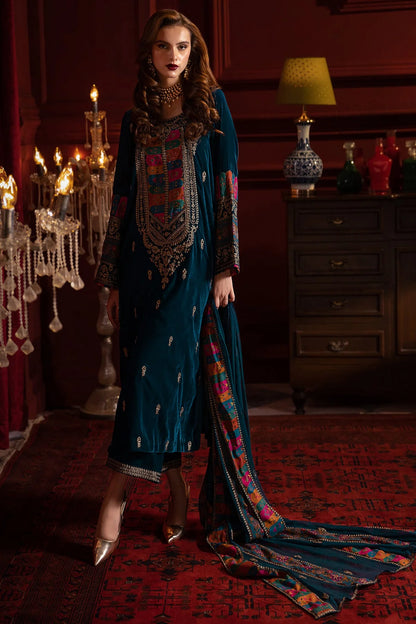 Charizma Velvet Embroiderd Three Piece CH-746