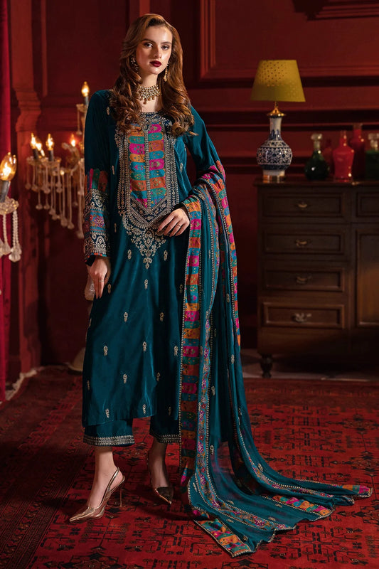 Charizma Velvet Embroiderd Three Piece CH-746