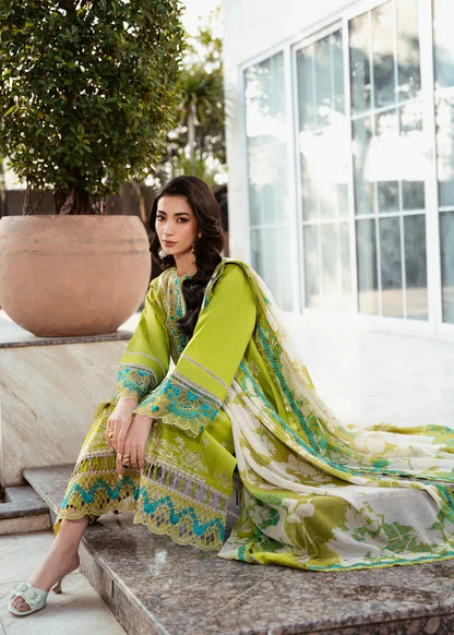 EID COLLECTION Izel Embroidered lawn Three Piece IZ-06