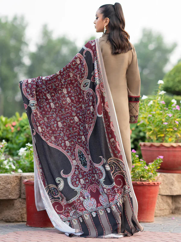 BIN ILYAS Embroidered dhanak Three Piece BI-05
