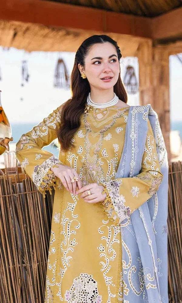 Qalamkar Chikenkari Embroidered Dahank Three Piece QL-1027