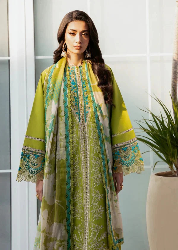 EID COLLECTION Izel Embroidered lawn Three Piece IZ-06