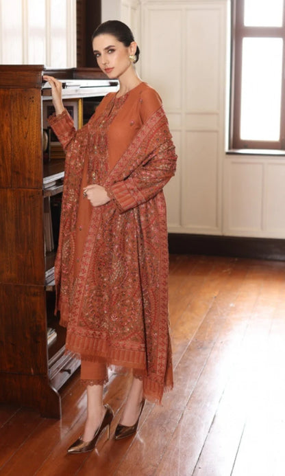 Bareeze FCC-198 Embroidered Dhanak Three Piece Winter Collection