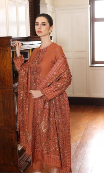 Bareeze FCC-198 Embroidered Dhanak Three Piece Winter Collection