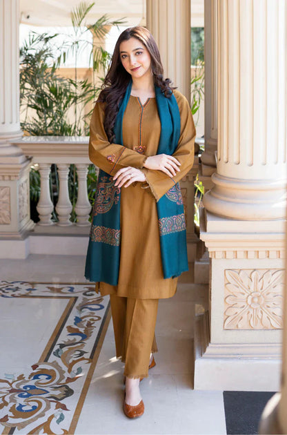 ASLING BEAUTIFUL BROWN DAHANK THREE PIECE