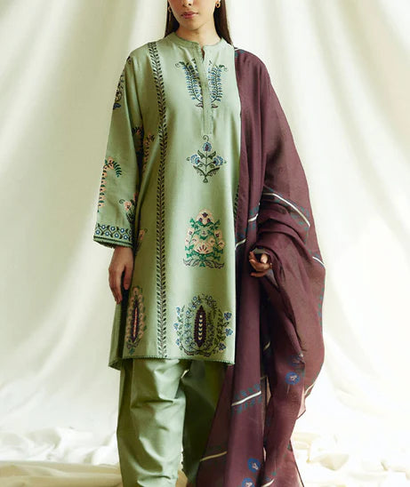 Zarashahjhan Embroidered Dhanak Three Piece COCO-03