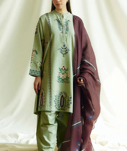 Zarashahjhan Embroidered Dhanak Three Piece COCO-03