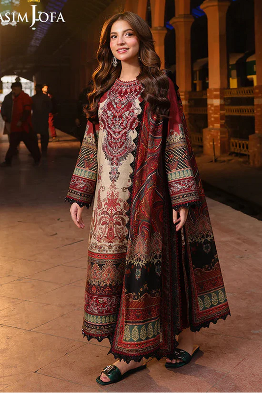 Asim Jofa D-804 Printed three piece suit