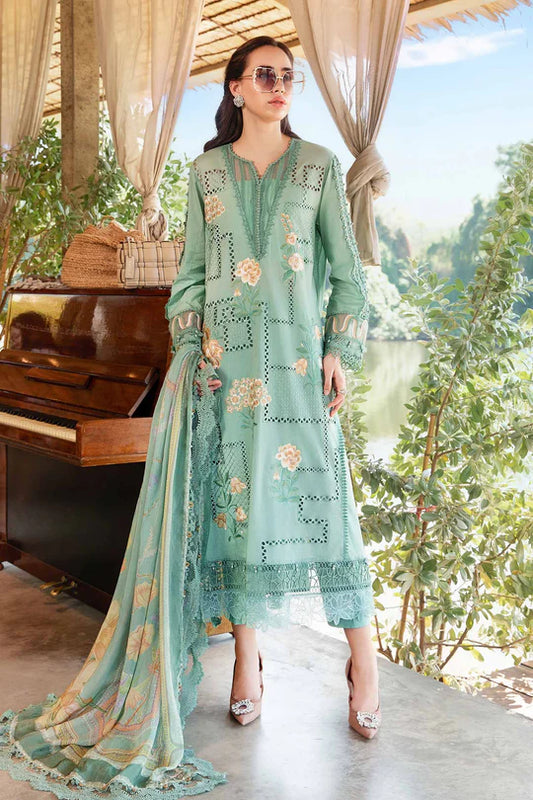 3 Piece Unstitched Embroidered Lawn Suit | MPT-2501-B