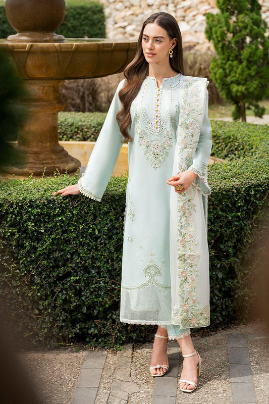 Summer Unstitched 3PCs Embrioidered Lawn Suit With Organza Embroidered Dupatta SR-177