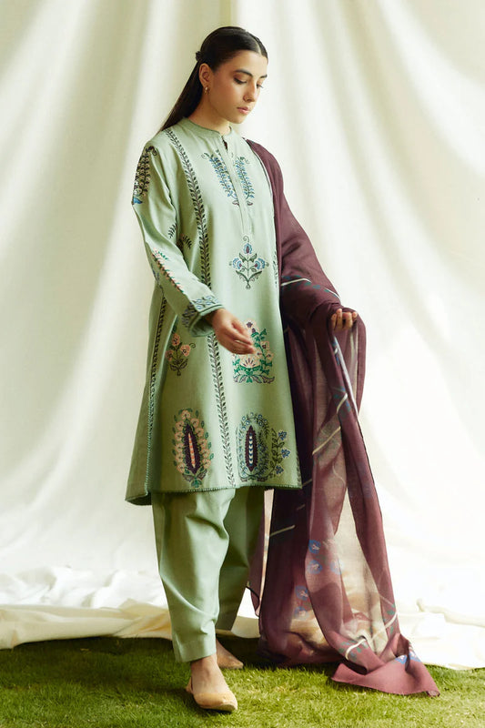 Zarashahjhan Embroidered Dhanak Three Piece COCO-03