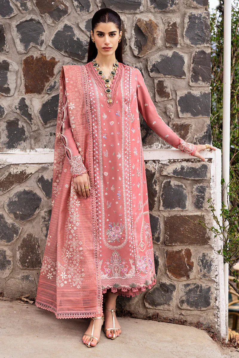 QALAMQAR Lawn Chikenk-Kari Embroidered Three Piece QL-001