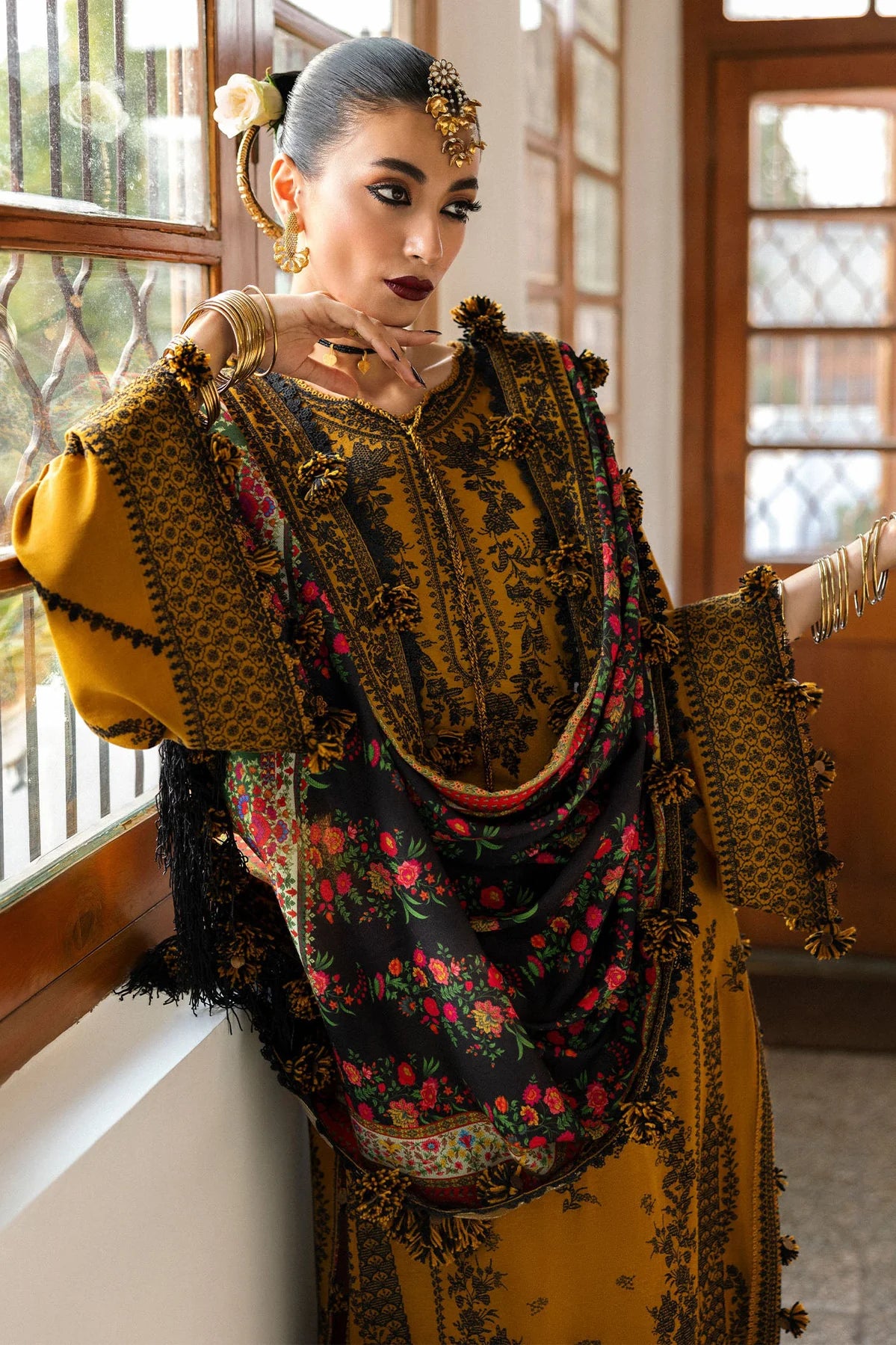 Hussain Rehar 3pc Dahank Embroidered Suit B-934