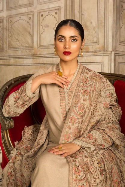 Bareeze FCC-199 Skin Embroidered Dhanak Three Piece Winter Collection
