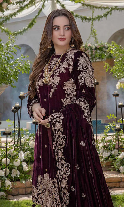 ZC-111 Velvet Embroidered 3pc