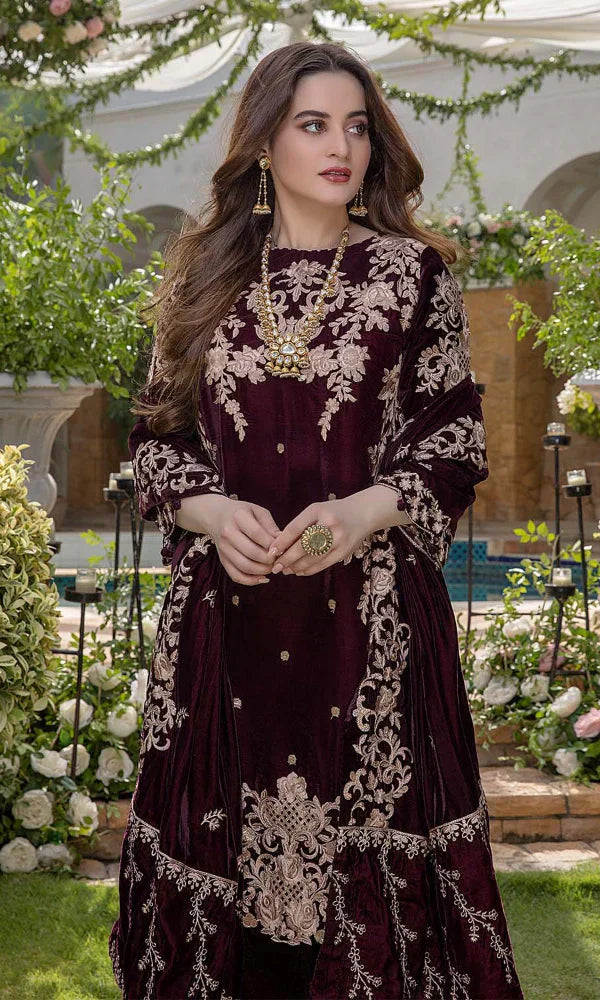 ZC-111 Velvet Embroidered 3pc