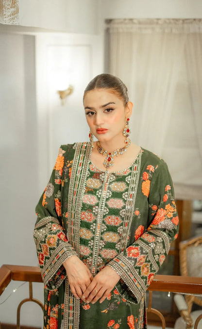 ZC-1001 (Mongia) Printed Airjet Shamoz Silk Three Piece