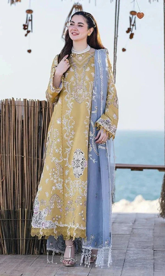 Qalamkar Chikenkari Embroidered Dahank Three Piece QL-1027