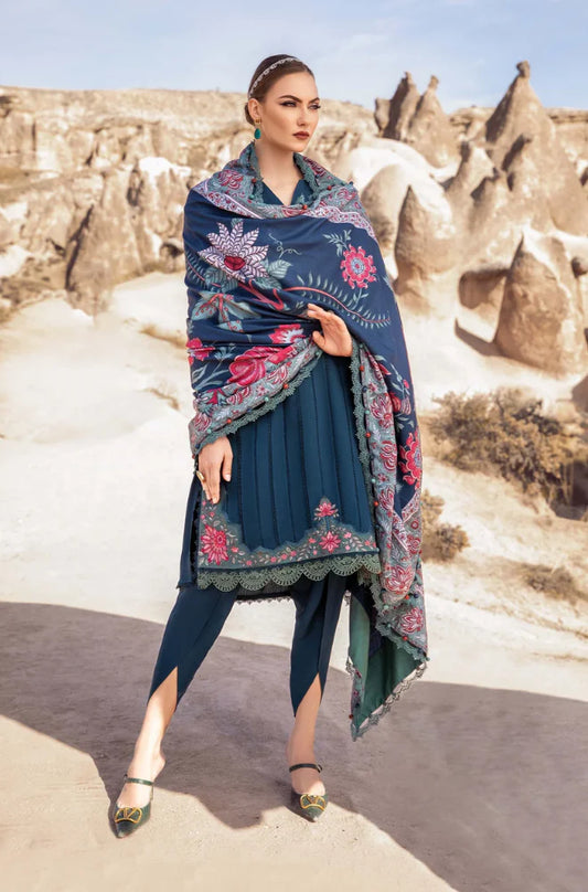 Maria B Chikenkari Embroidered lawn Three Piece MB-845