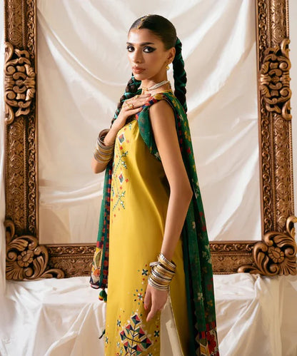 sapphire Embroidered Dhanak Three Piece D-69 B