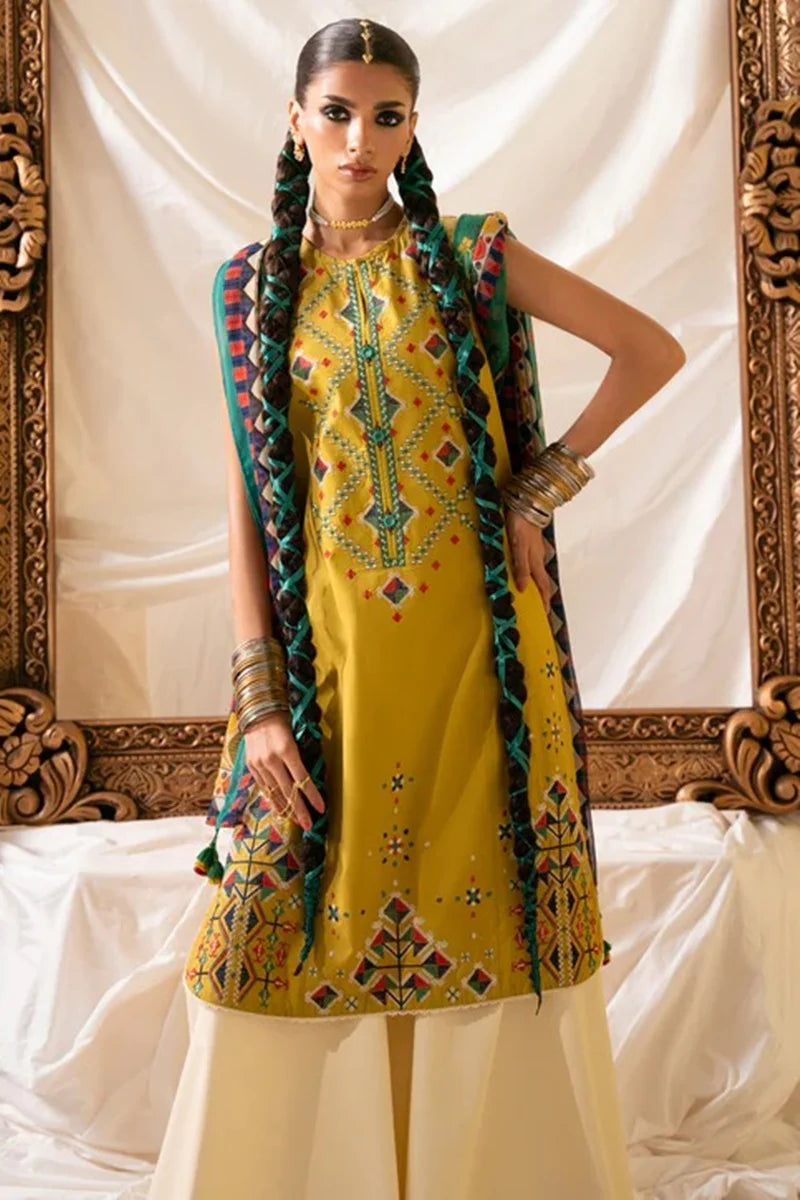 sapphire Embroidered Dhanak Three Piece D-69 B