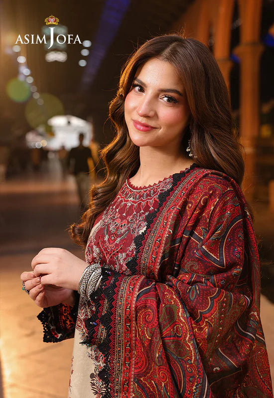 Asim Jofa D-804 Printed three piece suit