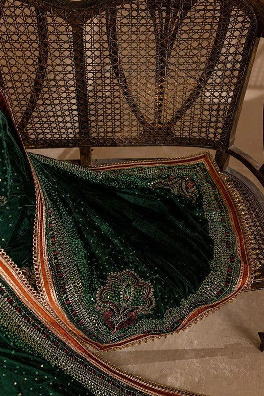 Ansub jahangir Velvet Embroiderd Three Piece AJ-001 [GREEN]