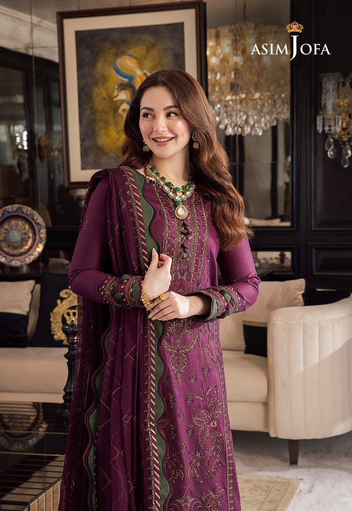 Asim jofa Chikenk-Kari Embroidered Three Piece AJ-122