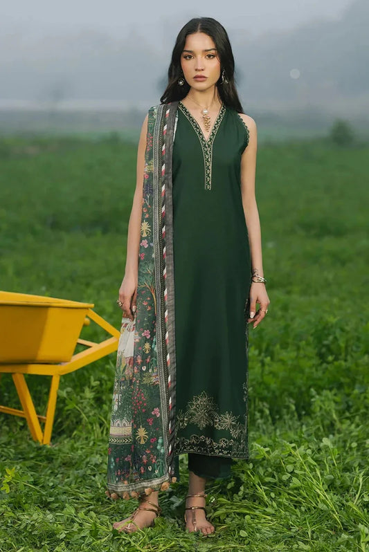 IZEL Embroidered dhanak Three Piece IZ-07