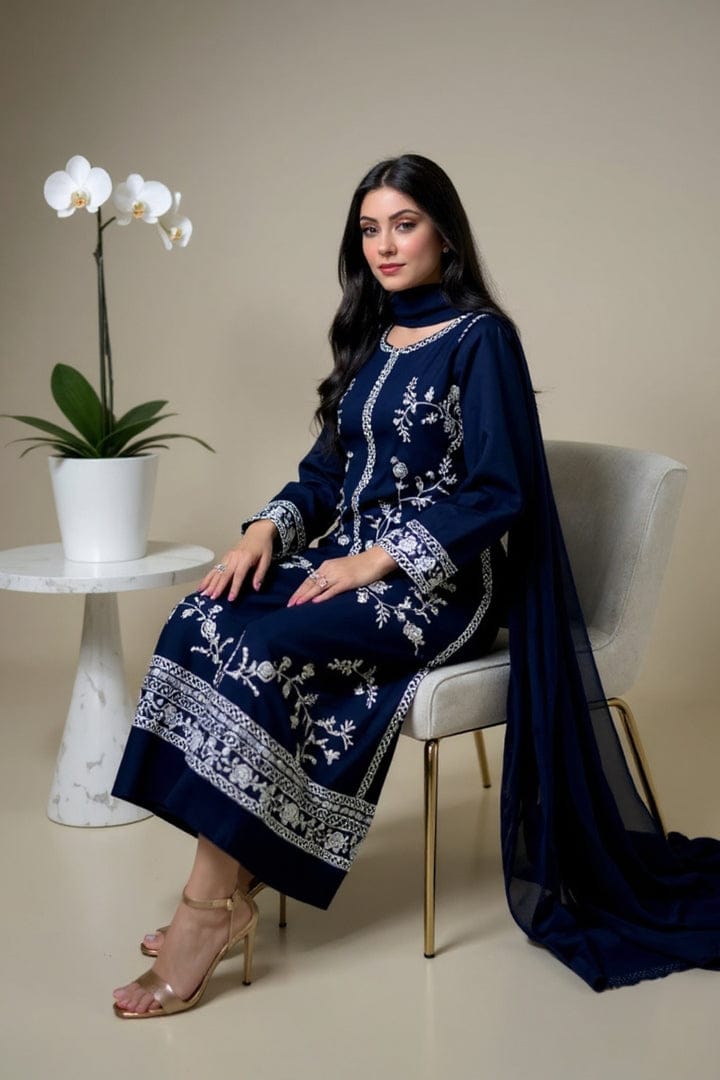 Safoora Lawn Embroidered Three Piece SF-61