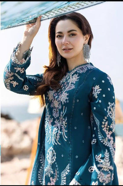 Qalamkar Lawn Chikenk-Kari Embroidered Three Piece QL-121