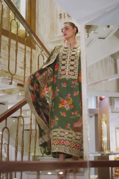 ZC-1001 (Mongia) Printed Airjet Shamoz Silk Three Piece