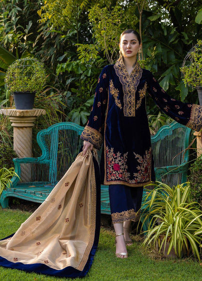 Zainab Chottani Velvet Embroiderd Three Piece ZC-737