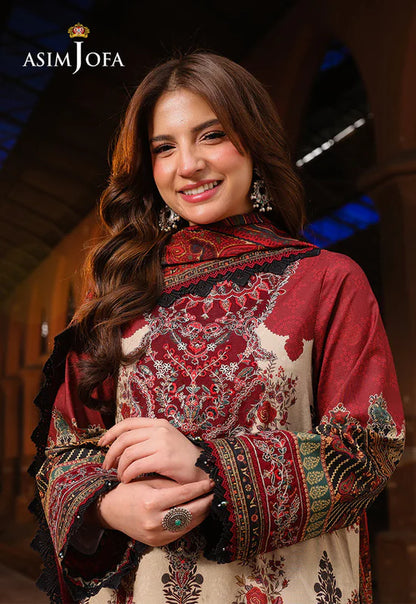 Asim Jofa D-804 Printed three piece suit