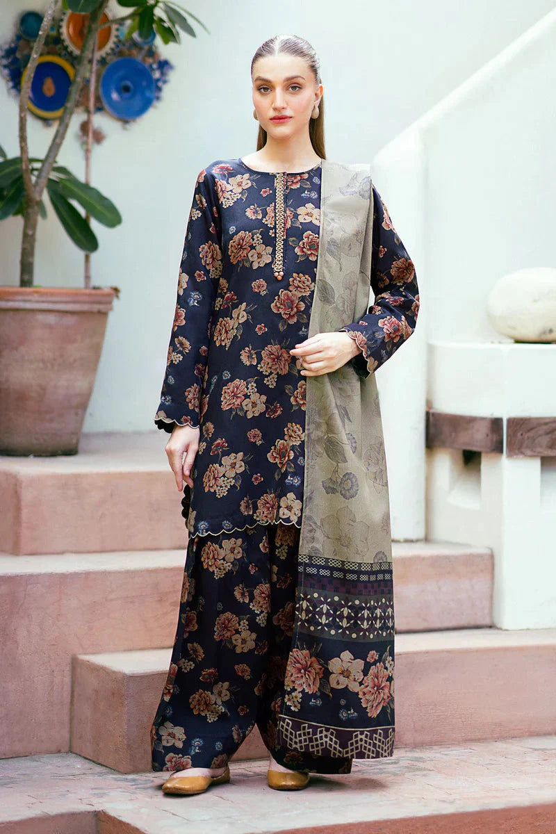 Baroque D-208 Khaddar Printed three piece