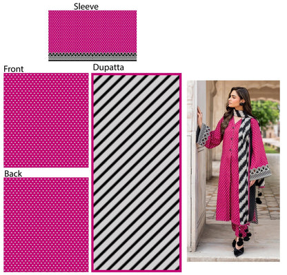 Baroque D-181 Khaddar Printed three piece