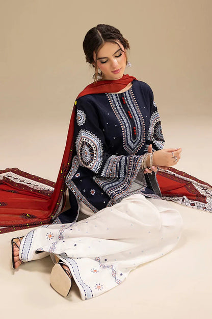 Sapphire Embroidered Dahank Three Piece SPL-934