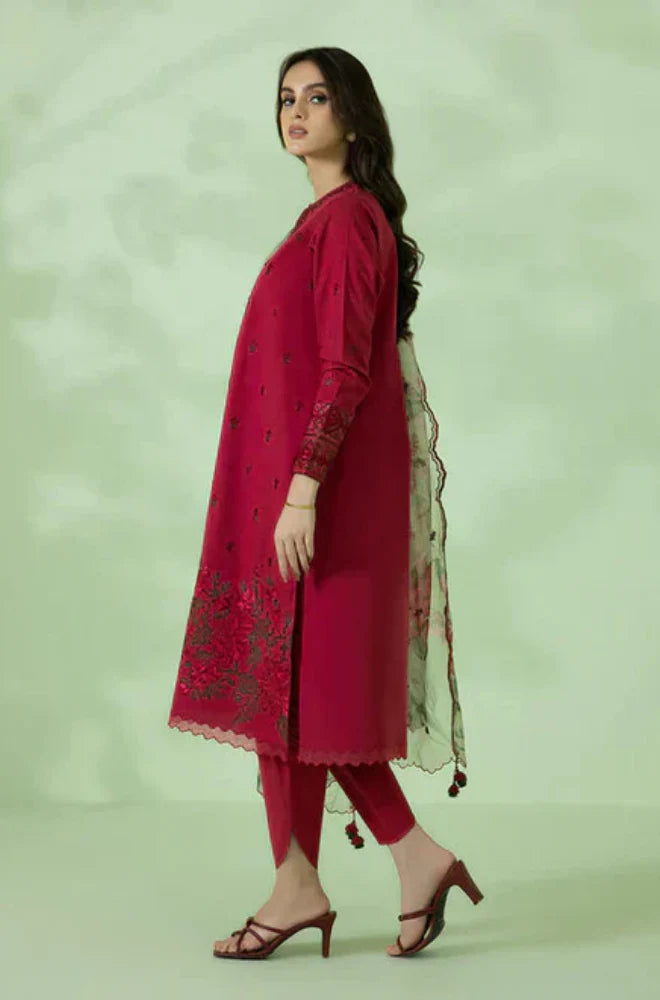 Sapphire - 3PC Lawn Embroidered Suit - ZC 715