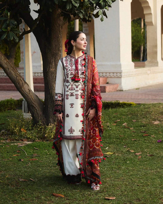 Hussain Rahar Embroidered lawn Three Piece HR-02