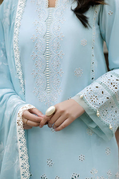 FARASHA Summer Lawn Chikenkari Embroiderd Three Piece FR-01
