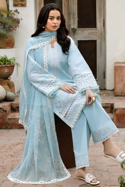 FARASHA Summer Lawn Chikenkari Embroiderd Three Piece FR-01