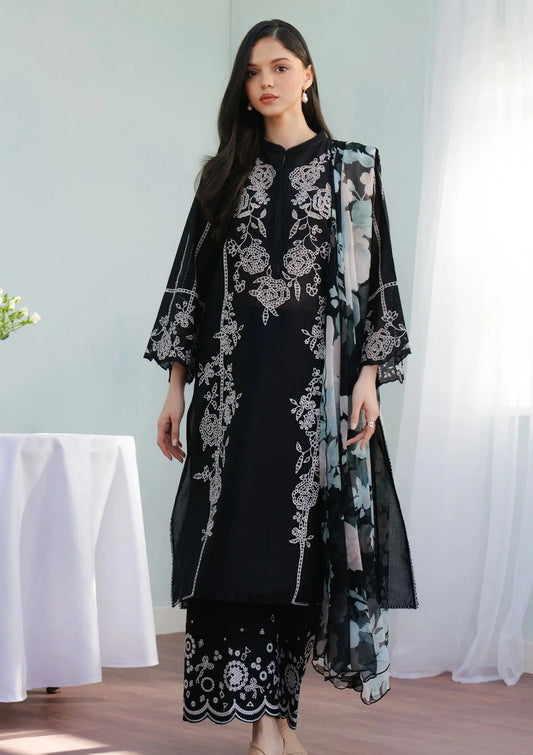 Zarashahjhan Embroidered lawn Three Piece COCO-19 Black