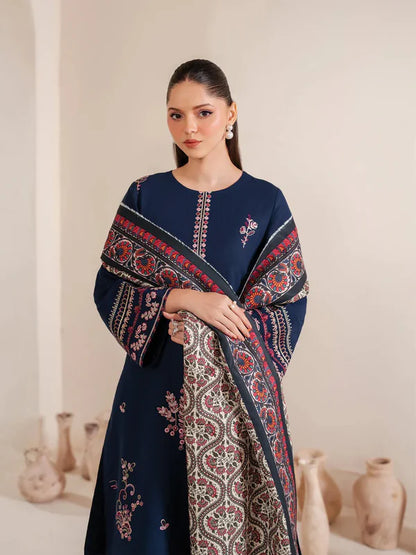 Garnet Embroidered Dahank Three Piece ameema