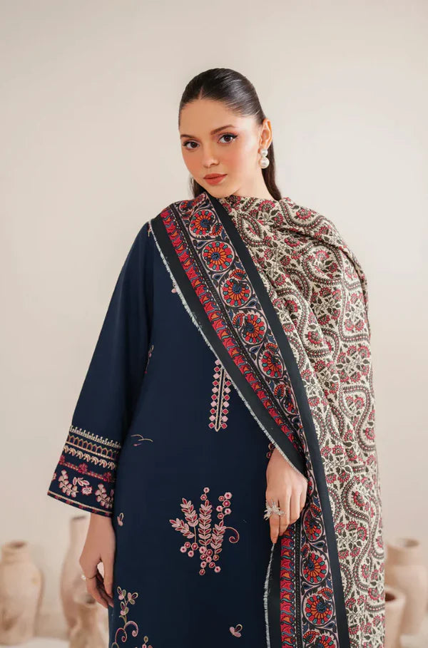 Garnet Embroidered Dahank Three Piece ameema