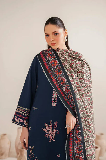 Garnet Embroidered Dahank Three Piece ameema