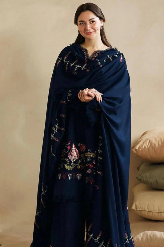 Zara Shah Jhan Embroidered lawn Three Piece ZSJL-15 Blue