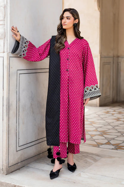 Baroque D-181 Khaddar Printed three piece
