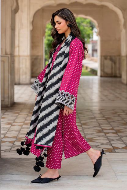 Baroque D-181 Khaddar Printed three piece