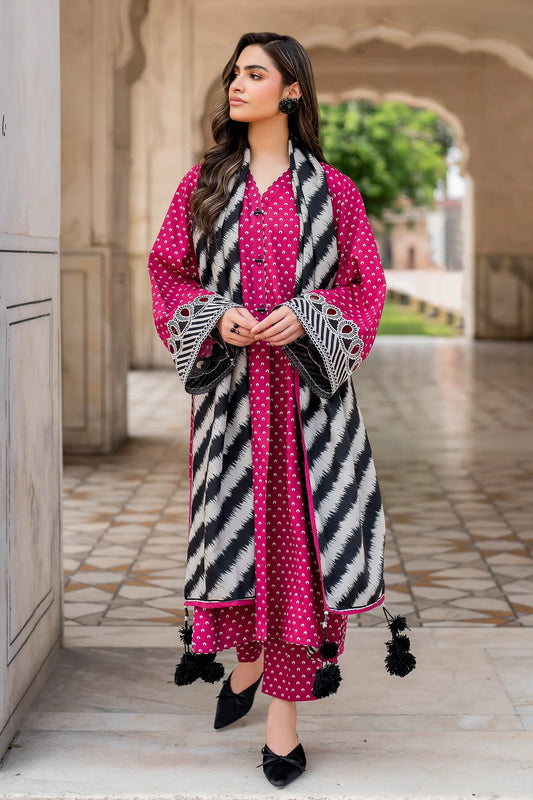 Baroque D-181 Khaddar Printed three piece